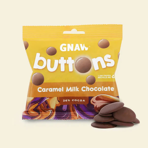 Gnaw Caramel Chocolate Buttons 100g