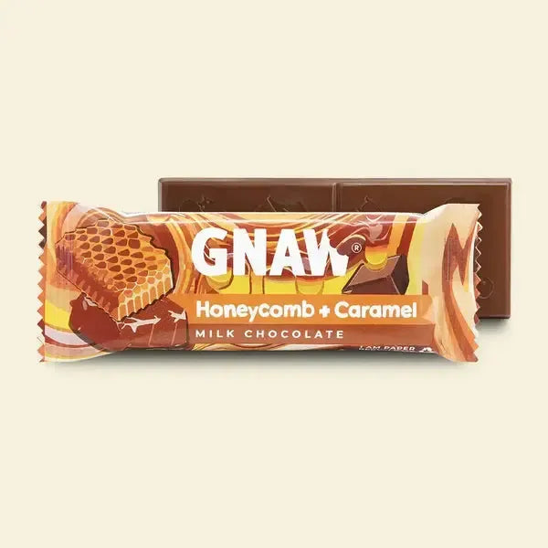 Gnaw Honeycomb and Caramel Snack Chocolate Bar 35g-Chocolate-Turton Wines