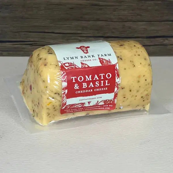 Lymn Bank Farm Tomato & Basil Cheddar Barrel 145g-CHEESE-Turton Wines