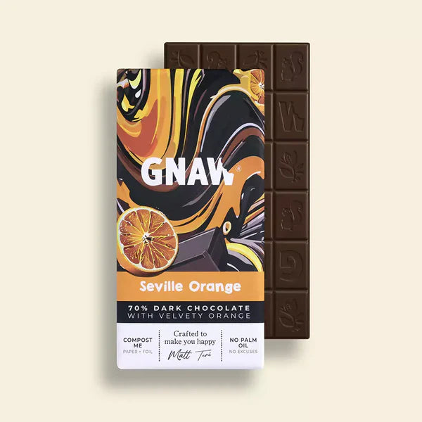 Gnaw Seville Orange Dark Chocolate Bar 80g