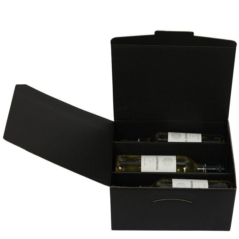 6 Bottle Front Opening Gift Box Black-Gift Boxes-Turton Wines