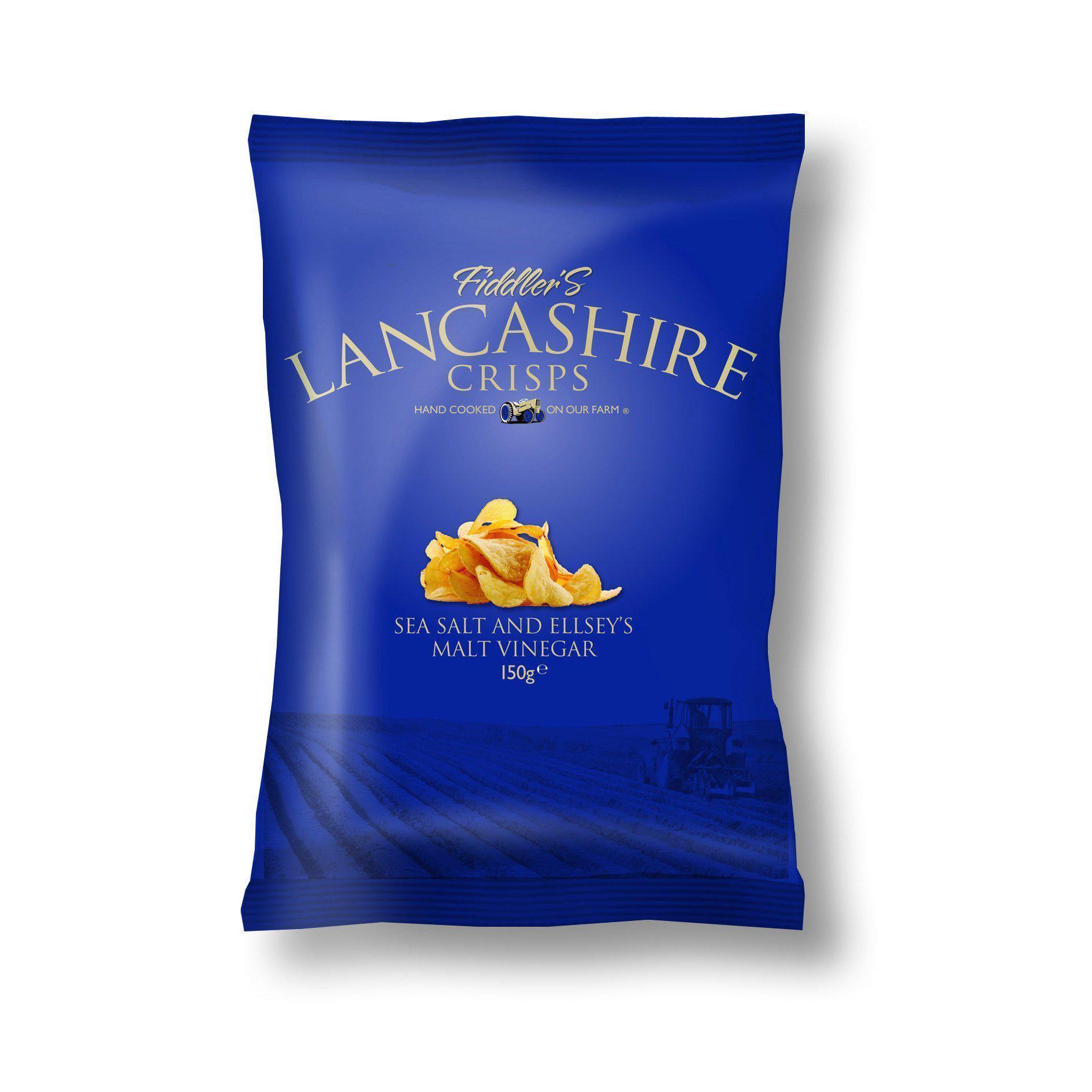 Lancashire Sea Salt & Vinegar Crisps 150g-Crisps-Turton Wines