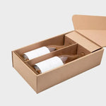 2 Bottle Kraft Front Opening Gift Box