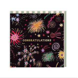 Congratulations Fireworks Card (Mini)-Greeting Cards-Turton Wines