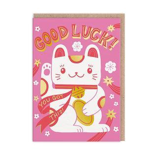 Lucky Cat Good Luck Card-Greeting Cards-Turton Wines