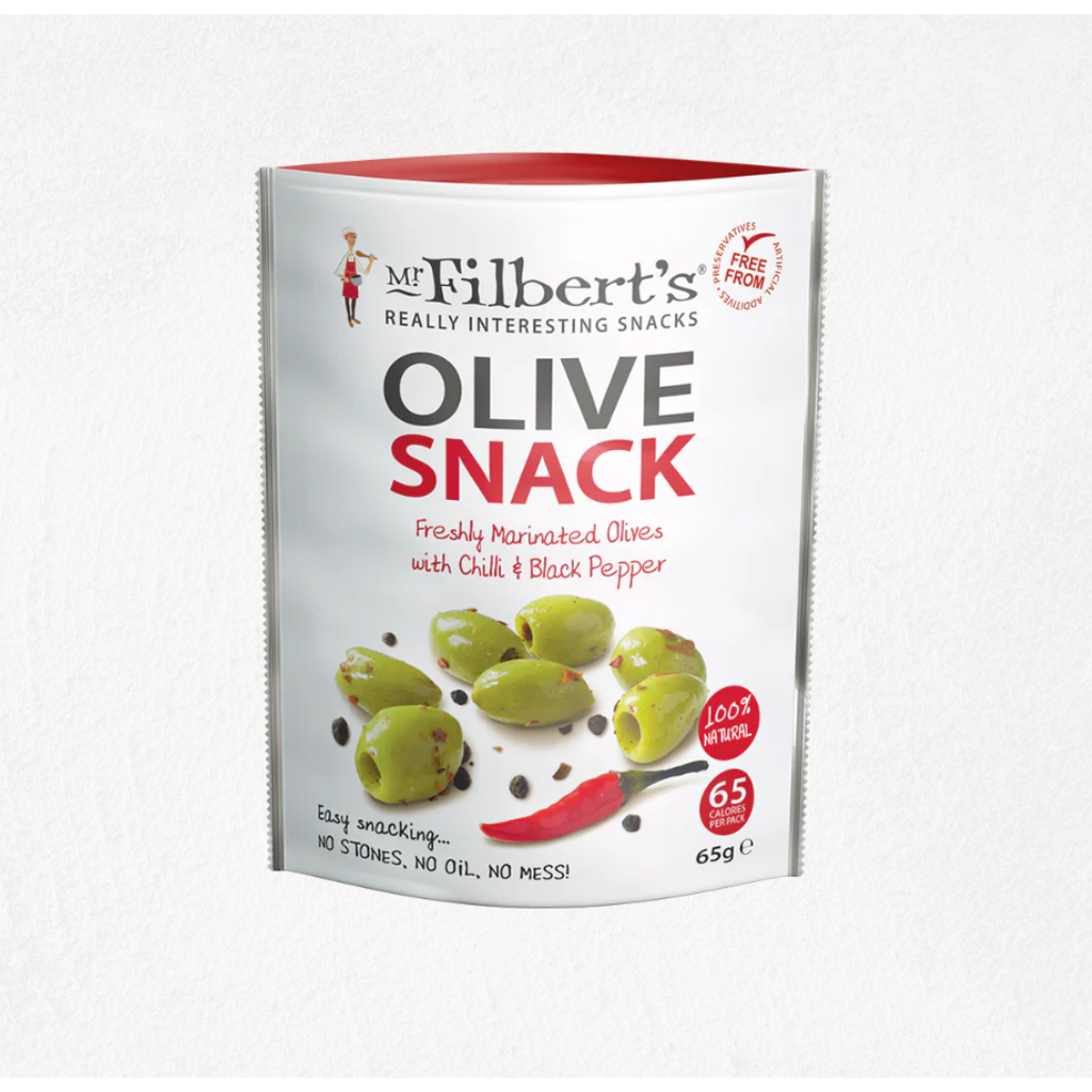 Mr Filbert's Green Olives with Chilli & Black Pepper 50g-Olives-Turton Wines