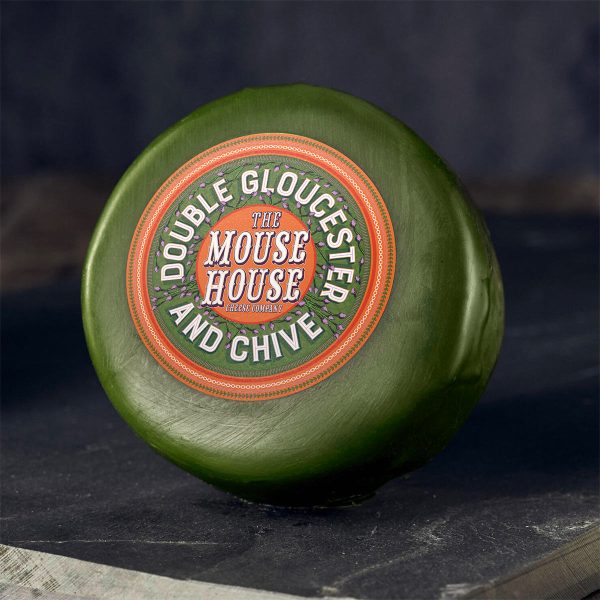 The Mouse House Double Gloucester & Chive Truckle 200g-CHEESE-Turton Wines