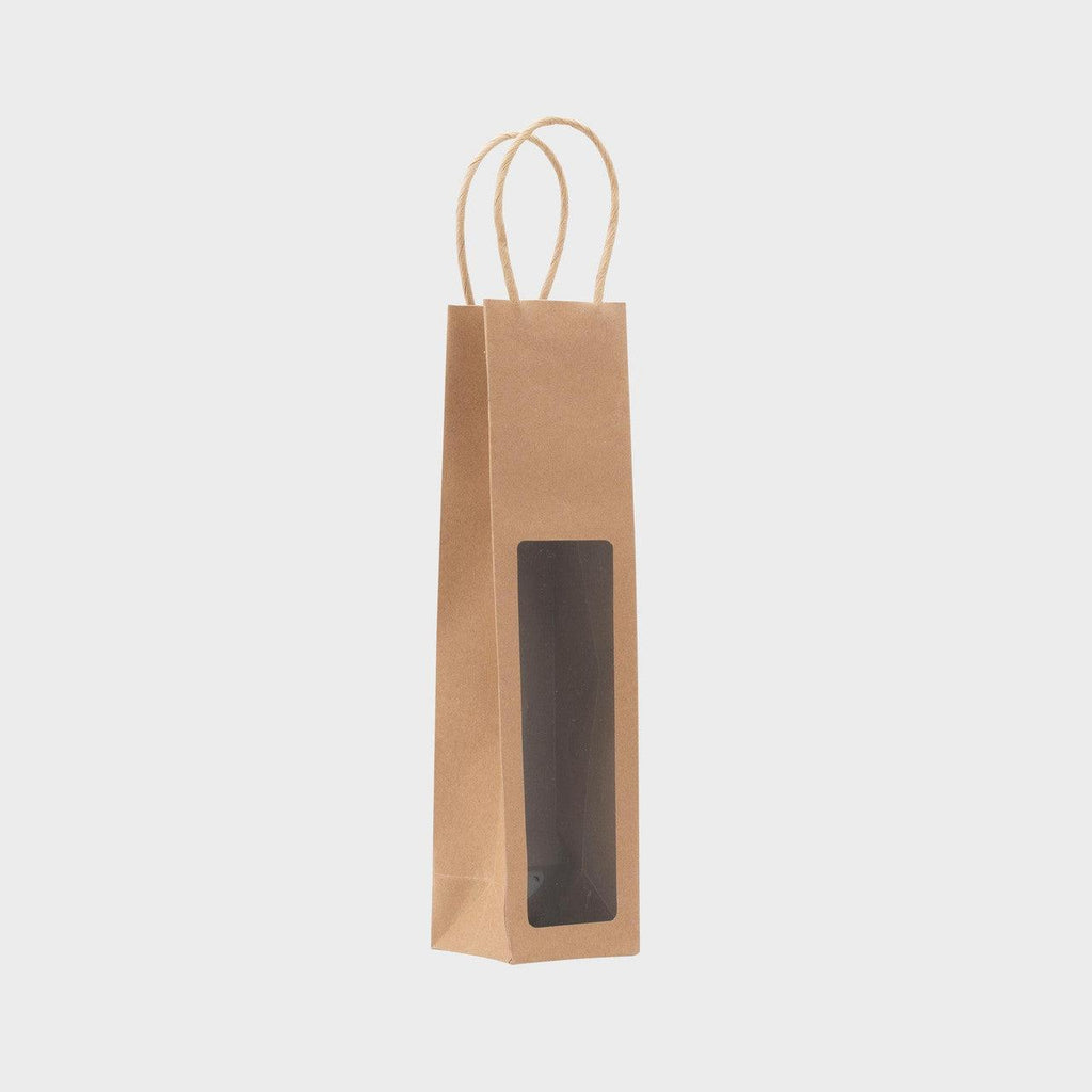 1 Bottle Kraft Gift Bag with Window-Gift Boxes-Turton Wines