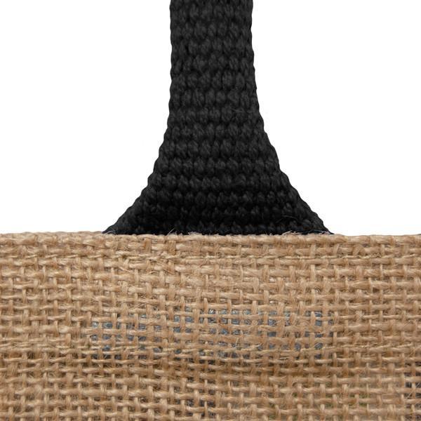 Jute Bag Small Natural & Black-Gift Bags-Turton Wines