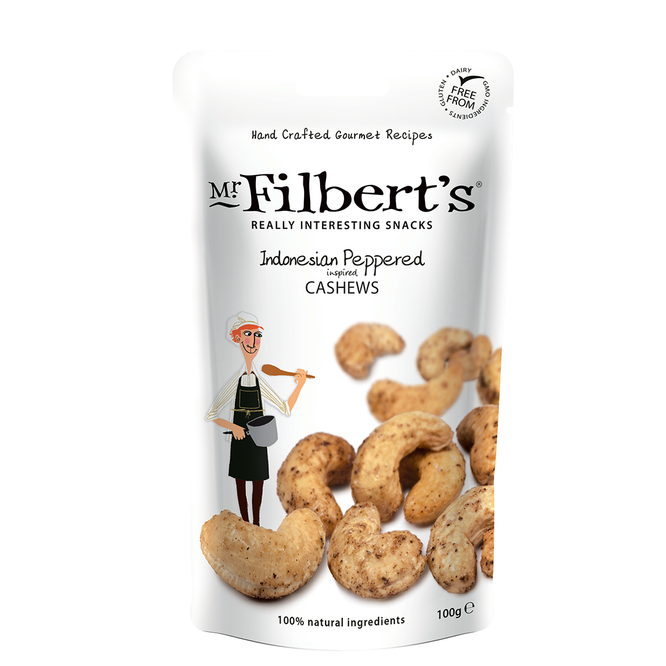 Mr Filbert's Indonesian Peppered Cashews 100g-Nuts-Turton Wines