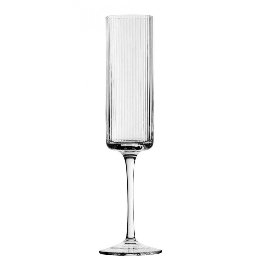 Ridged Champagne Flute Single-Glassware-Turton Wines