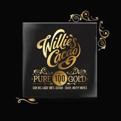 Willie's Cacao Sur del Lago Pure 100% Gold 40g-Chocolate-Turton Wines